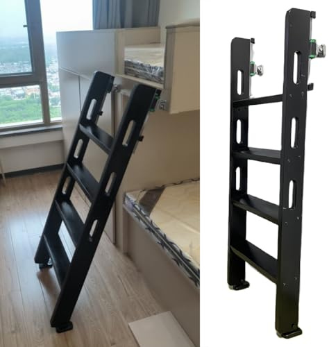 Dachbodentreppe Schwarzes Etagenbett aus Massivholz, Doppelbetten für den Haushalt mit Treppe für Hochbett, 3/4 / 5/6 / 7/8 Stufen Ausziehbare Dachbodenleitern(6 Steps L-6.0ft/1.82m)