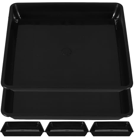 CAXUSD 5-teiliges Untersetzer-Set aus Kunststoff für Blumentöpfe 18 x 18 cm | Untersetzer FüR BlumentöPfe 5Er-Set Pflanztopf-Untersetzer 18*18cm Schwarze GießSchale FüR Zimmerpflanzen Bonsai Und Garten