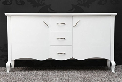 Casa Padrino Barock Kommode Weiss Hochglanz Breite 160 cm, Höhe 87 cm - Moderne Barock Möbel