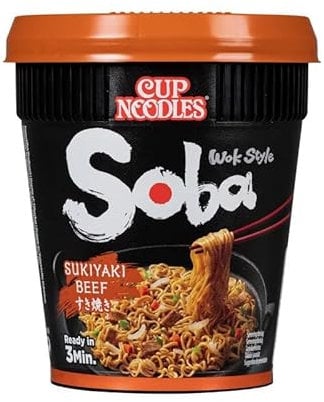 Nissin Soba Sukiyaki Cup 89G Beef Pack of 4