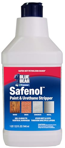 Blue Bear Safenol Paint Stripper Gel, Removes Urethane & Varnish 1 Qt