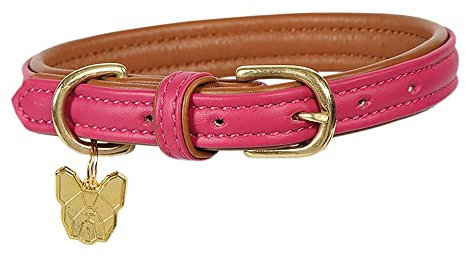 Digby & Fox Padded Leather Dog Collar Pink