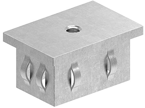 Fenau | Stahlstopfen flach | mit M8 | für Rohr 60x40x2,0-3,0 mm | Stahl S235JR, roh