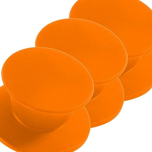 Kerafactum Ersatzgriff für Glasdeckel 3X robuster Pfannengriff Deckelknopf Austausch Topf Griff Knauf Topfdeckel Universalgriff silikoniert orange Topfdeckelgriff Deckelgriff Ersatz Pfannen Deckel
