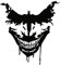 Joker Aufkleber Sticker Dekor Folie Autoaufkleber K076 (Schwarz Matt, 10x10 cm)
