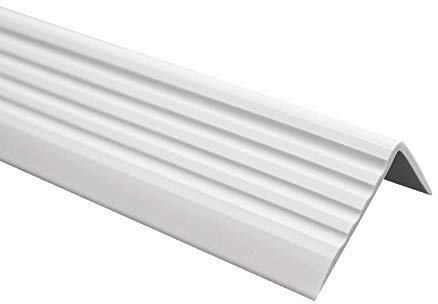 ND 40x25mm Bullnose Self Adhesive Stair anti slip nosing 1.18 Meters 46.45 length rubber angle step Edge TMW Profiles (Light Gray)