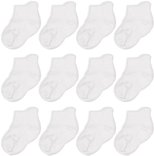 CozyWay Baby Non Slip Socks Toddler Socks With Grips Ankle for Infants Kids Little Girls Boys 0-6 Months