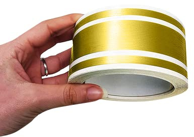 4R Quattroerre.it 10530 Trim Stripes Bandes Adhésives Triples pour Voitures, Or, 3F 50 mm x 10 MT, Gold