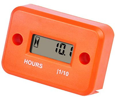 NInE-ROnG Jayron Digital LCD Induktiver Betriebsstundenzähler Stundenzähler Wasserdicht Für Marineboot Schneefräse Wechselrichter Generator Rasenmäher und Kleiner Gasmotor(HM006A-M5,orange)