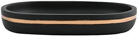 Spirella Seifenschale Steinoptik dekorative Badausstattung Seifenablage Bly Maße: 11 x 11 x 3 cm-Schwarz Gold matt, Green, 13,3 x 9,3 x 2,2 cm
