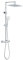 Edouard Rousseau Combidouche Otaki, Tête de Douche Orientable, Bras Télescopique Rotatif, Flexible 1,50 m, avec Mitigeur Thermostatique, Sécurité Anti-Brûlure, Inverseur Intégré, Chromé