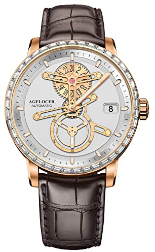 Agelocer Herrenuhr Automatisch Mechanisch Kleid Business Space Station Uhren für Männer mit Mode Luxus, Nk_5504e1