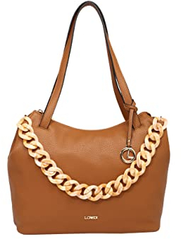 L. CREDI Handtasche Juliana mit Label-Applikationen Damen