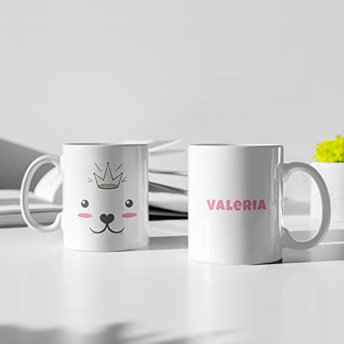Taza Infantil Personalizada con tu Nombre.Vuelta al Cole.Desayunos divertidos.Elige Plastico o Porcelana!! (gato)