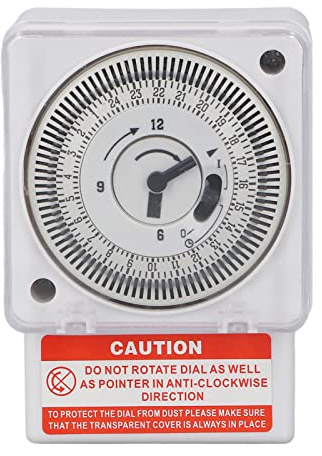 Asixxsix Mechanischer Timer, 24-Stunden-Zyklus, 15-Minuten-Intervall, Uhrentyp, Genauer Industrie-Timer, AC220V, Wandzeitschalter, Mechanischer Zeitschalter für Zuhause, Küche, Büro