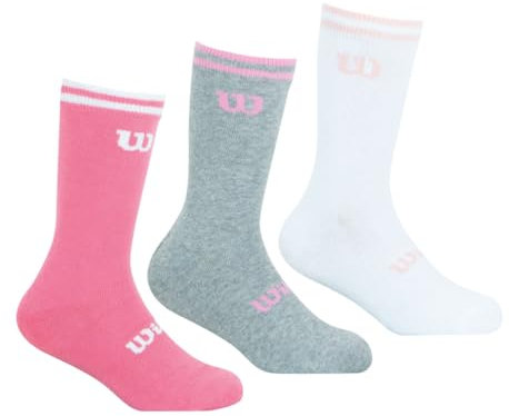 WILSON Fille Essentiel Ly32 LOT DE 2 PAIRES DE CHAUSSETTES, ROSE/GRIS/BLANC, 35-38 EU
