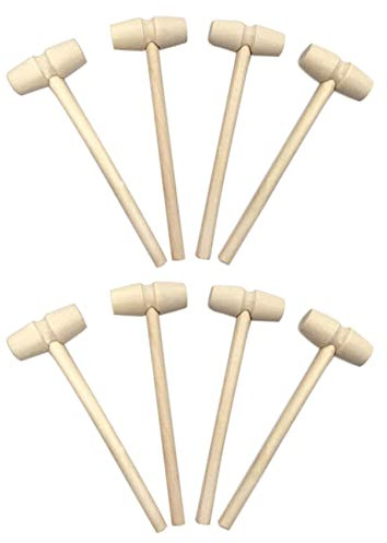 Cusstally 100 Pieces Small Wooden Hammer Mallet for DIY Woodworking Household Multi Hand Tool