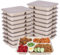 JAYEEY 40 oz 5 Compartments disposable Sugarcane Fiber plates with Lids Bagasse Plant Fibers Freezer Safe 25 Pack