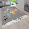 Paco Home Teppich Kinderzimmer Kinderteppich Junge Mädchen Spielteppich Tier Welt Motiv rutschfest Modern Grau Blau Braun, Grösse:200x290 cm