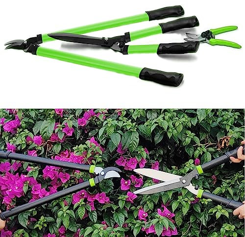 Gr8 Garden Heavy Duty 3 Piece Garden Tree Lopper Shear Secateur Lawn Hedge Cutter Trimmer Pruner Shrub Pruning Plier Set Gardening Tool Kit