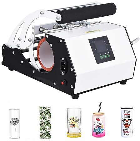 220V Tumbler Heat Press Machine for 11oz-20oz Sublimation Straight Blank Skinny Tumblers Mugs Glass DIY Mug Cup Heat Transfer Print with Temperature Time Setting Maiju