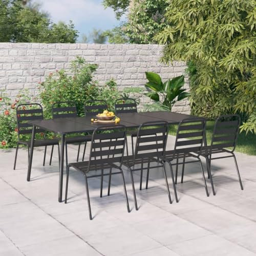 INLIFE Gartentisch Anthrazit 200x100x71 cm Stahl,31,4 KG,362741