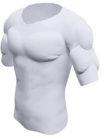 Costume Musculaire Rembourré pour Homme Chemise Réaliste pour Le Torse Epaulettes Invisibles Faux Maillots de Corps Musclés sous-vêtements Minceur Grossissants(L)