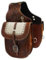 EQUIGEAR Western-Leder-Satteltasche für Pferde | Reitvergnügen Wanderritt geeignet für Reiten und Fassrennen | Satteltasche mit verstellbarem Riemen GRÖSSE: 10X10X3 SA-43
