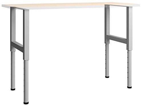 Gecheer Work Bench Frame Modern Metal Work Table Bracket Base Leg Heavy Duty for DIY Benches 2 pcs Metal 55x(69-95.5) cm Grey
