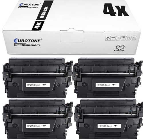 Eurotone Mit Chip CF259X 59X Tonerkartusche kompatibel für HP CF259X 59X Toner Laserjet Pro M404dn MFP M428fdn M428fdw M404dw M404n M428dw M428f M304a M304n M304dn M428 Drucker (4er-Pack, Schwarz)