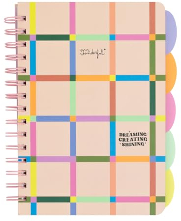 Mr. Wonderful - A5-Notizbuch mit Fold-out Tabbed Dividers - Dreaming, Creating, Shining - Notizbuch mit 5 internen Trennwänden - 160 Seiten