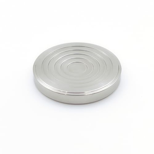 EDC Titan-Kontaktmünzen, Fidget-Spielzeug, Taschen-Fingerspielzeug, Glücksmünze, Sorgenstein, solide doppelseitige konzentrische Kreise, Muster, Münzen (poliert – Silber)