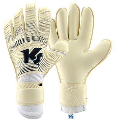KEEPERsport Torwarthandschuhe Varan8 Pro GC (Rollfinger) ohne Fingerschutz für Erwachsene, Fußballhandschuhe Unisex, 4mm White Claw, mit Lasche - Größe: 8