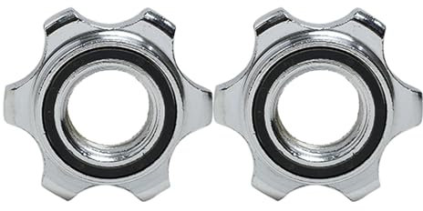 Clip per bilanciere argentate, 2 pezzi, antiscivolo, con dado esagonale a vite, 25 mm, per sollevamento pesi