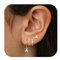 FUNEIA Ohrringe Silber 925 Set für Damen 14K Vergoldet Kleine Creolen Ohrstecker Silber Gold mit Zirkonia Anhänger Stapelbar Wasserfest Stecker Ohrringe Set für Mehrere Ohrlöcher Schmuck Geschenk