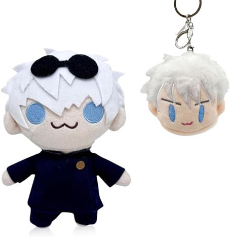 Bogoro Gojo Und Geto PlüSchtier,Anime PlüSch-SchlüSselanhäNger,PlüSchtier,22 cm Gojo and Geto Plush, Anime Figur PlüSch Kopfkissen,Cartoon Spielzeug Kissen Sofa Dekoration FüR Fan