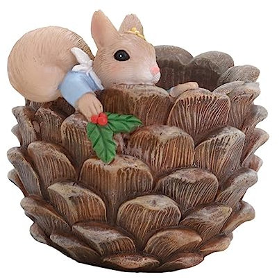 KITANDOVE Vase Résine Écureuil pour Plantes Succulentes Pot De Fleurs Décoratif pour Bureau Et Maison pour Cactus Fleurs Et Petites Plantes