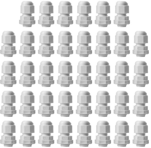 Pack of 38 Cable Glands M12, IP68 Waterproof Cable Grommet, Cable Glands for Outdoor Garden Control Box Junction Box, Plastic Nylon Cable Grommet