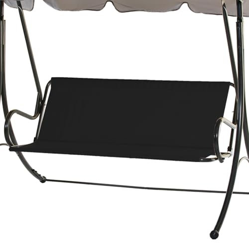 VWACBOAW Hollywoodschaukel Sitzbezug, Gartenschaukel Sitzbezug, wasserdichte 600D Oxford Gartenschaukel Sitzfläche Ersatz, für den Außenbereich 2- und 3-Sitzer. (148 * 52 * 52cm,Schwarz)