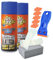 Heavy Duty Cleaner Kit- DR Magic (Pack of 2) with sponge and gloves- Pro Foam Oven Cleaner Spray for Air Fryer, BBQ, Microwave, Cast Iron, Glass Hob, and Oven Racks