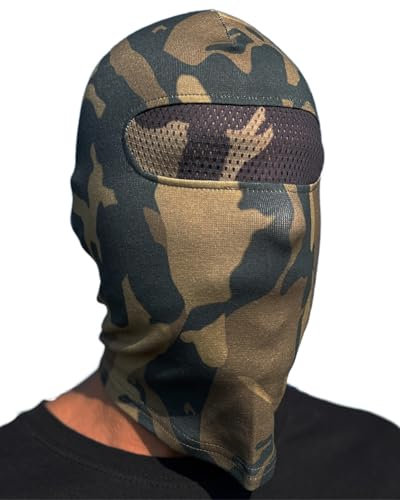 PGWEAR Sturmhaube mit Netz vor den Augen in schwarz blau weiß rot gelb grün (camo)
