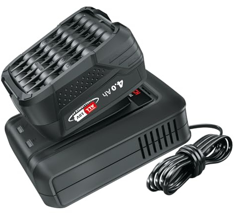 Bosch Battery and Charger Set PBA 18V 4.0 Ah + AL 18V-44) 18V Power for All Alliance; 4.0Ah Battery; Fast Charger)
