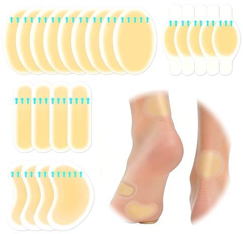 GEHENG Hydrocolloid Blister Bandages for Feet, 22 Count, 4 Shapes