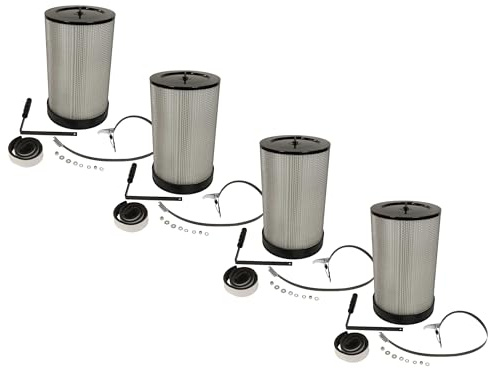vhbw 4x Feinstaubfilter kompatibel mit Scheppach HD12 Absauganlage - Feinstaub-Filterpatrone mit Reinigungsbürste