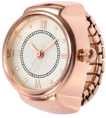 Ring Watch - Fashion Finger Watch For Men Women | Bärbar kreativ klockring med organiskt glas spegel | Stylish Casual Watches Accessory For Christmas Birthday | Exakt tidtagning med länge