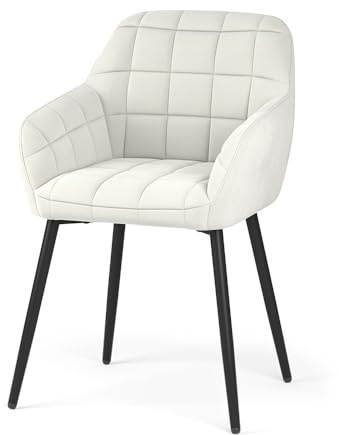 Vicco Esszimmerstuhl Relio, Beige, 53.5 x 55.5 cm, mit rutschfesten Bodenschonern und pflegeleichter Oberfläche
