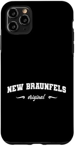 Custodia per iPhone 11 Pro Max Originale Nuovo Braunfels Retro Hometown Nome New Braunfels