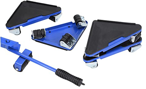 Cocoarm Carrello Elevatore per Mobili in Ferro, PVC, ABS, 5 Pezzi, Portata 300 Kg, Ruota Scorrevole Universale per Spostare Divani, Tavoli, Armadietti, Letti, Frigoriferi su Pavimenti in Legno e