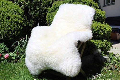 Alpenfell XXXL Großes Schaffell Weiß 135-145cm echtes Fell ökologische Gerbung