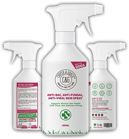 Cooper And Gracie C&G Cruelty free Pet Care Antibacterial Anti Fungal Itchy Dog Spray | Dogs Allergy Itch Relief | Animal Skin Itch 500ML